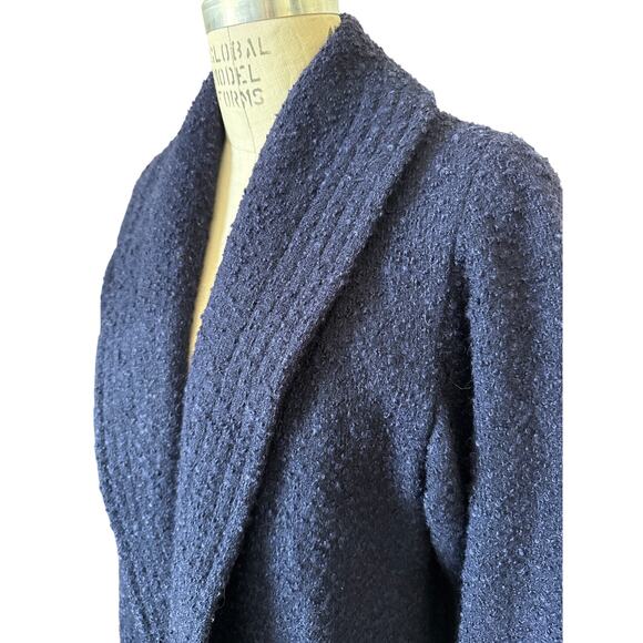 Vintage Marshall Field Company Boucle Swing Coat in Navy Blue Size Medium - Picture 2 of 7